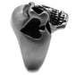TK2419 - Antique Silver Stainless Steel Ring with Epoxy  in Jet-3