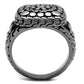 TK2420 - Antique Silver Stainless Steel Ring with Epoxy  in Jet-2