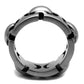 TK2421 - Antique Silver Stainless Steel Ring with Epoxy  in Jet-2