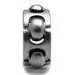 TK2421 - Antique Silver Stainless Steel Ring with Epoxy  in Jet-3