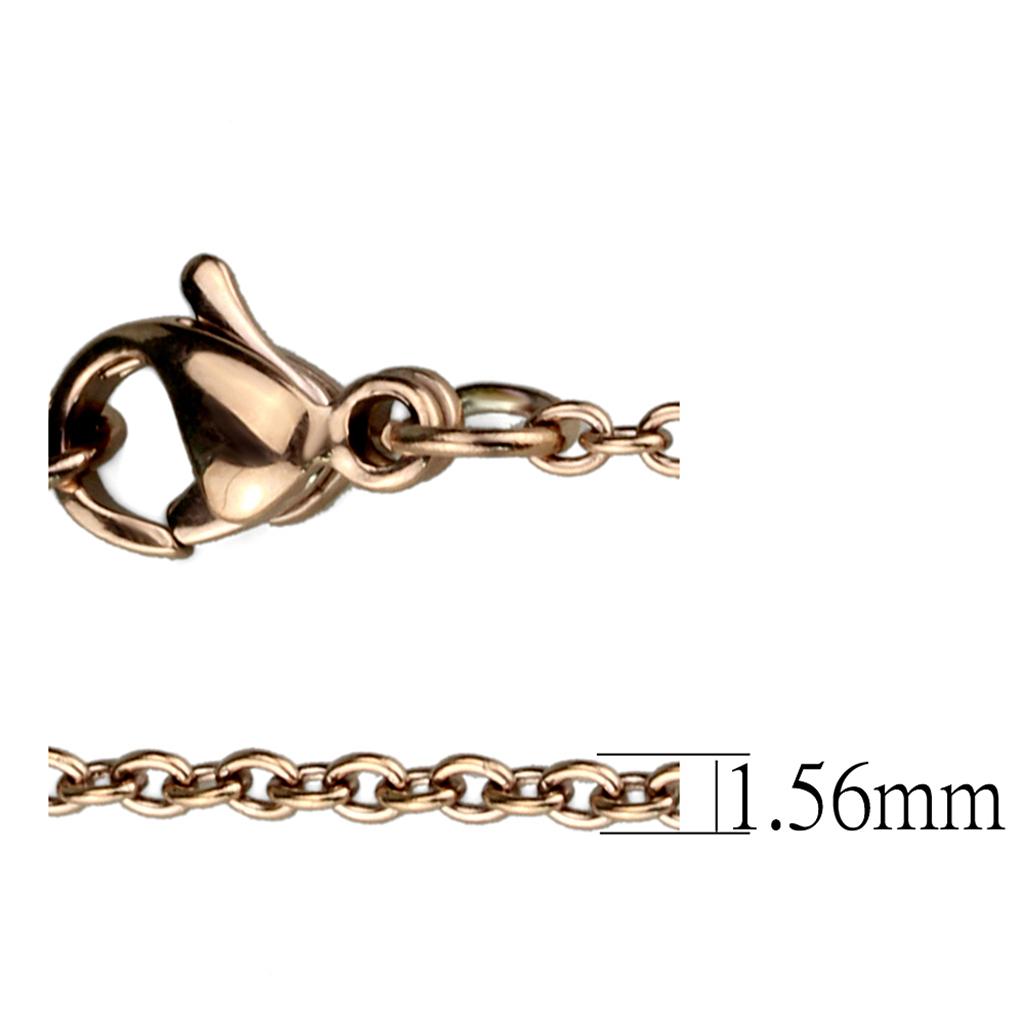 TK2422R - IP Rose Gold(Ion Plating) Stainless Steel Chain with No Stone-2