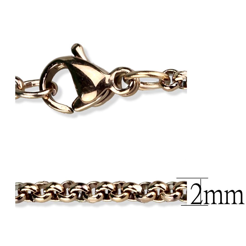 TK2425R - IP Rose Gold(Ion Plating) Stainless Steel Chain with No Stone-2