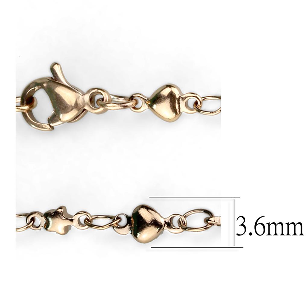 TK2427R - IP Rose Gold(Ion Plating) Stainless Steel Chain with No Stone-2