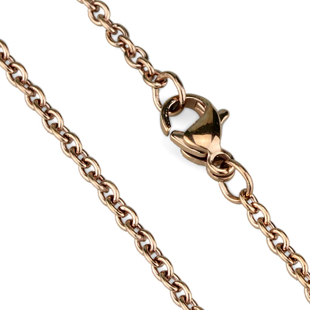 TK2428R - IP Rose Gold(Ion Plating) Stainless Steel Chain with No Stone-1