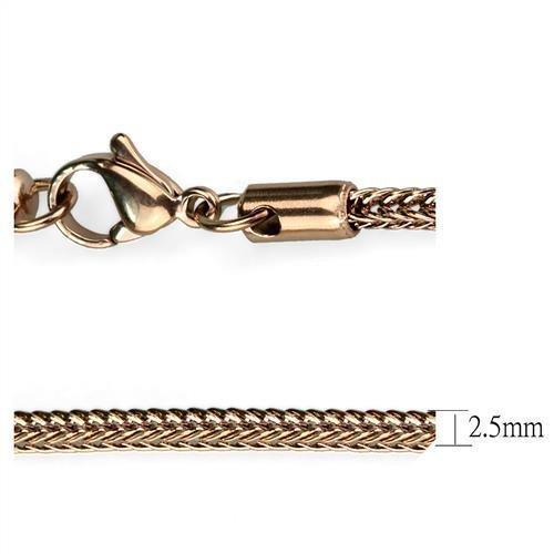 TK2430R - IP Rose Gold(Ion Plating) Stainless Steel Chain with No Stone-2