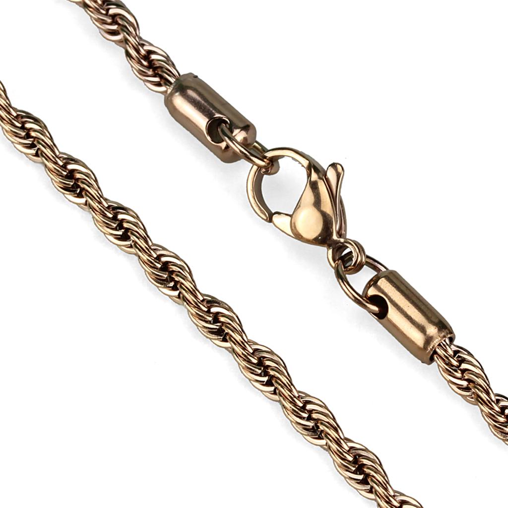 TK2434R - IP Rose Gold(Ion Plating) Stainless Steel Chain with No Stone-1