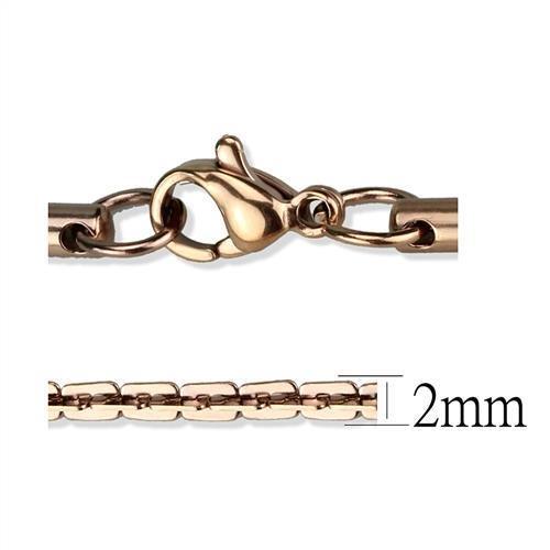 TK2440R - IP Rose Gold(Ion Plating) Stainless Steel Chain with No Stone-2