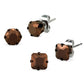 TK2443 - Two Tone IP Light Brown (IP Light coffee) Stainless Steel Earrings with AAA Grade CZ  in Light Coffee-1