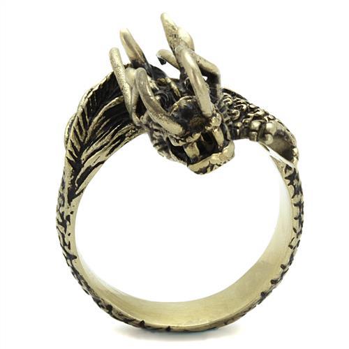 TK2444 - IP Antique Copper Stainless Steel Ring with Epoxy  in Jet-2