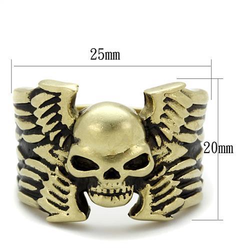 TK2445 - IP Antique Copper Stainless Steel Ring with Epoxy  in Jet-1