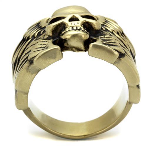 TK2445 - IP Antique Copper Stainless Steel Ring with Epoxy  in Jet-2