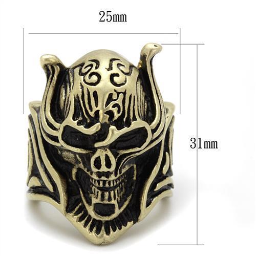 TK2446 - IP Antique Copper Stainless Steel Ring with Epoxy  in Jet-1