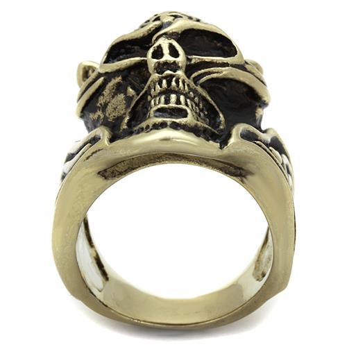 TK2446 - IP Antique Copper Stainless Steel Ring with Epoxy  in Jet-2