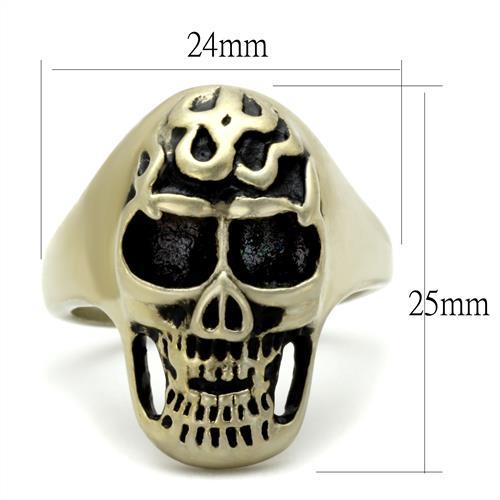 TK2450 - IP Antique Copper Stainless Steel Ring with Epoxy  in Jet-1