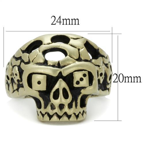 TK2452 - IP Antique Copper Stainless Steel Ring with Epoxy  in Jet-1