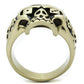 TK2452 - IP Antique Copper Stainless Steel Ring with Epoxy  in Jet-2