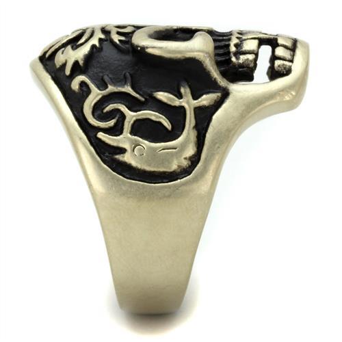 TK2454 - IP Antique Copper Stainless Steel Ring with Epoxy  in Jet-3