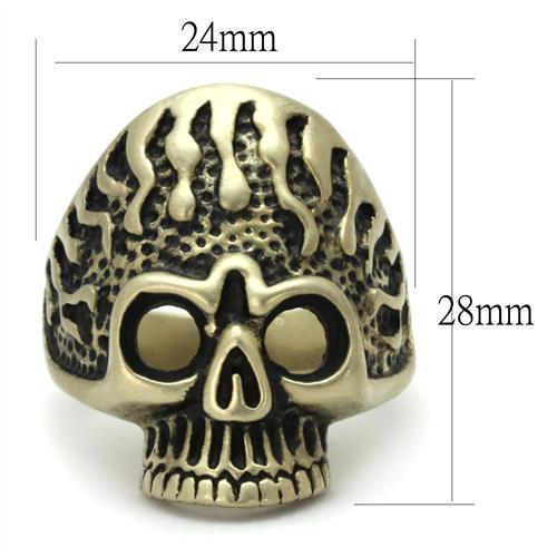 TK2455 - IP Antique Copper Stainless Steel Ring with Epoxy  in Jet-1