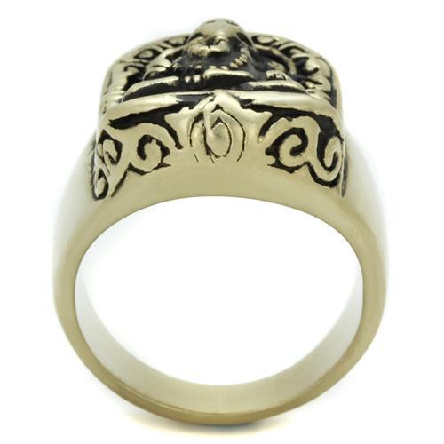 TK2457 - IP Antique Copper Stainless Steel Ring with Epoxy  in Jet-2