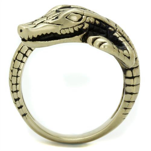 TK2459 - IP Antique Copper Stainless Steel Ring with Epoxy  in Jet-2