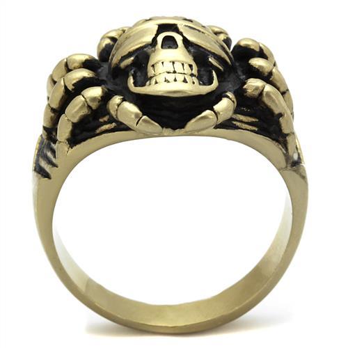 TK2461 - IP Antique Copper Stainless Steel Ring with Epoxy  in Jet-2