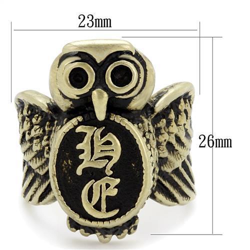 TK2465 - IP Antique Copper Stainless Steel Ring with Epoxy  in Jet-1