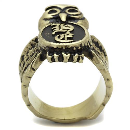 TK2465 - IP Antique Copper Stainless Steel Ring with Epoxy  in Jet-2