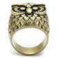 TK2468 - IP Antique Copper Stainless Steel Ring with Epoxy  in Jet-2