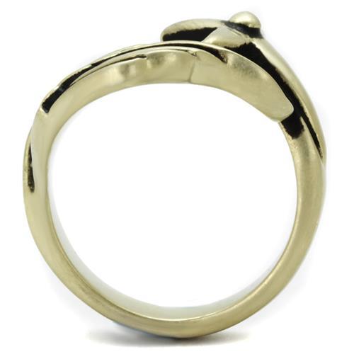TK2470 - IP Antique Copper Stainless Steel Ring with Epoxy  in Jet-2