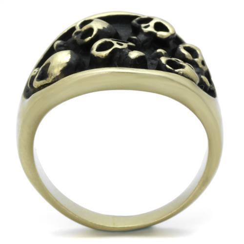 TK2473 - IP Antique Copper Stainless Steel Ring with Epoxy  in Jet-2