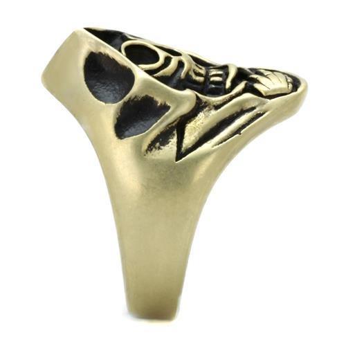 TK2474 - IP Antique Copper Stainless Steel Ring with Epoxy  in Jet-4