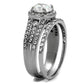 TK2476 - High polished (no plating) Stainless Steel Ring with AAA Grade CZ  in Clear-3