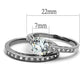 TK2477 - High polished (no plating) Stainless Steel Ring with AAA Grade CZ  in Clear-1