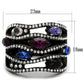 TK2480 - IP Black(Ion Plating) Stainless Steel Ring with Top Grade Crystal  in Multi Color-1