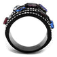 TK2480 - IP Black(Ion Plating) Stainless Steel Ring with Top Grade Crystal  in Multi Color-2