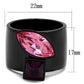 TK2484 - IP Black(Ion Plating) Stainless Steel Ring with Top Grade Crystal  in Rose-1