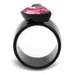 TK2484 - IP Black(Ion Plating) Stainless Steel Ring with Top Grade Crystal  in Rose-2
