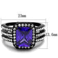 TK2486 - IP Black(Ion Plating) Stainless Steel Ring with AAA Grade CZ  in Tanzanite-1