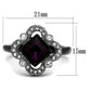TK2489 - Two-Tone IP Black Stainless Steel Ring with Top Grade Crystal  in Fuchsia-1