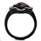 TK2489 - Two-Tone IP Black Stainless Steel Ring with Top Grade Crystal  in Fuchsia-2