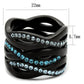 TK2492 - IP Black(Ion Plating) Stainless Steel Ring with Top Grade Crystal  in Sea Blue-1