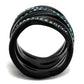 TK2492 - IP Black(Ion Plating) Stainless Steel Ring with Top Grade Crystal  in Sea Blue-2