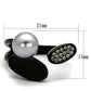 TK2493 - IP Black(Ion Plating) Stainless Steel Ring with Synthetic Pearl in Gray-1