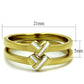 TK2494 - IP Gold(Ion Plating) Stainless Steel Ring with Epoxy  in White-1