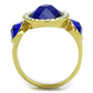 TK2495 - IP Gold(Ion Plating) Stainless Steel Ring with Synthetic Synthetic Glass in Sapphire-2