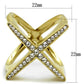 TK2497 - IP Gold(Ion Plating) Stainless Steel Ring with Top Grade Crystal  in Clear-1