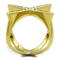 TK2497 - IP Gold(Ion Plating) Stainless Steel Ring with Top Grade Crystal  in Clear-2