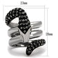 TK2511 - Two-Tone IP Black (Ion Plating) Stainless Steel Ring with Top Grade Crystal  in Black Diamond-1