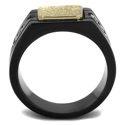 TK2519 - Two-Tone IP Gold (Ion Plating) Stainless Steel Ring with AAA Grade CZ  in Clear-2
