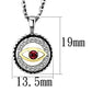 TK2527 - Two-Tone IP Gold (Ion Plating) Stainless Steel Chain Pendant with Top Grade Crystal  in Garnet-1
